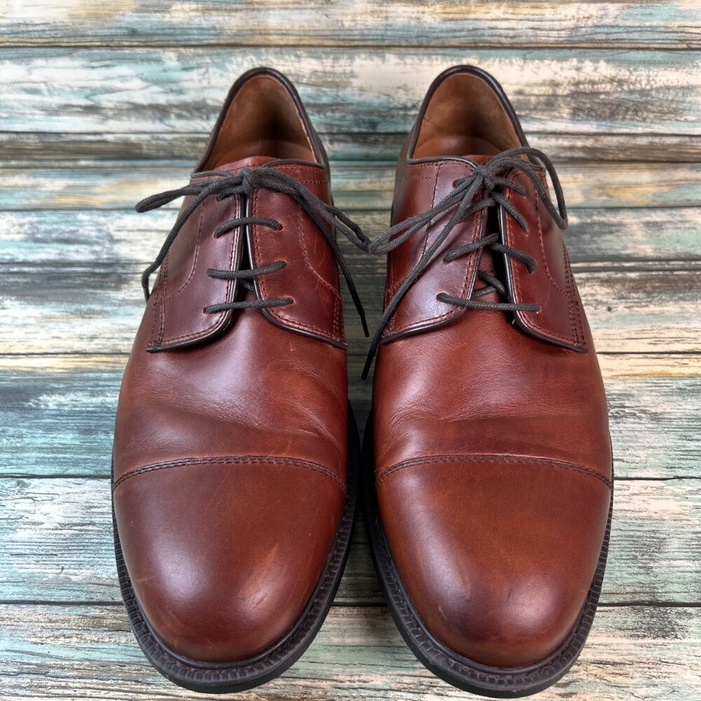 Johnston & Murphy Oxfords Mens Size 10.5M Brown Leather Dress Formal Shoes